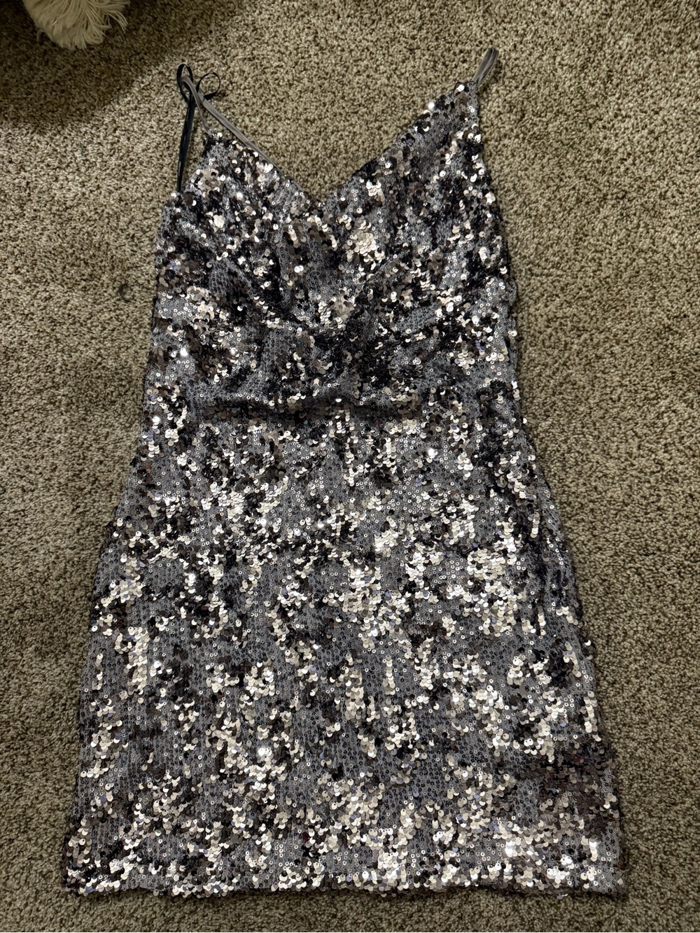 Forever 21 Silver Sequin Cami Mini Dress